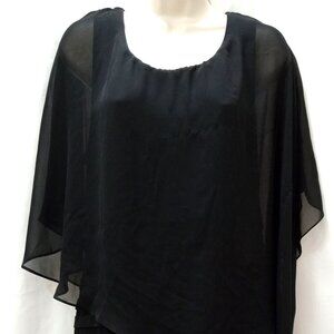 Scarlett Black Sleeveless Dress  with Sheer Shawl Size 18